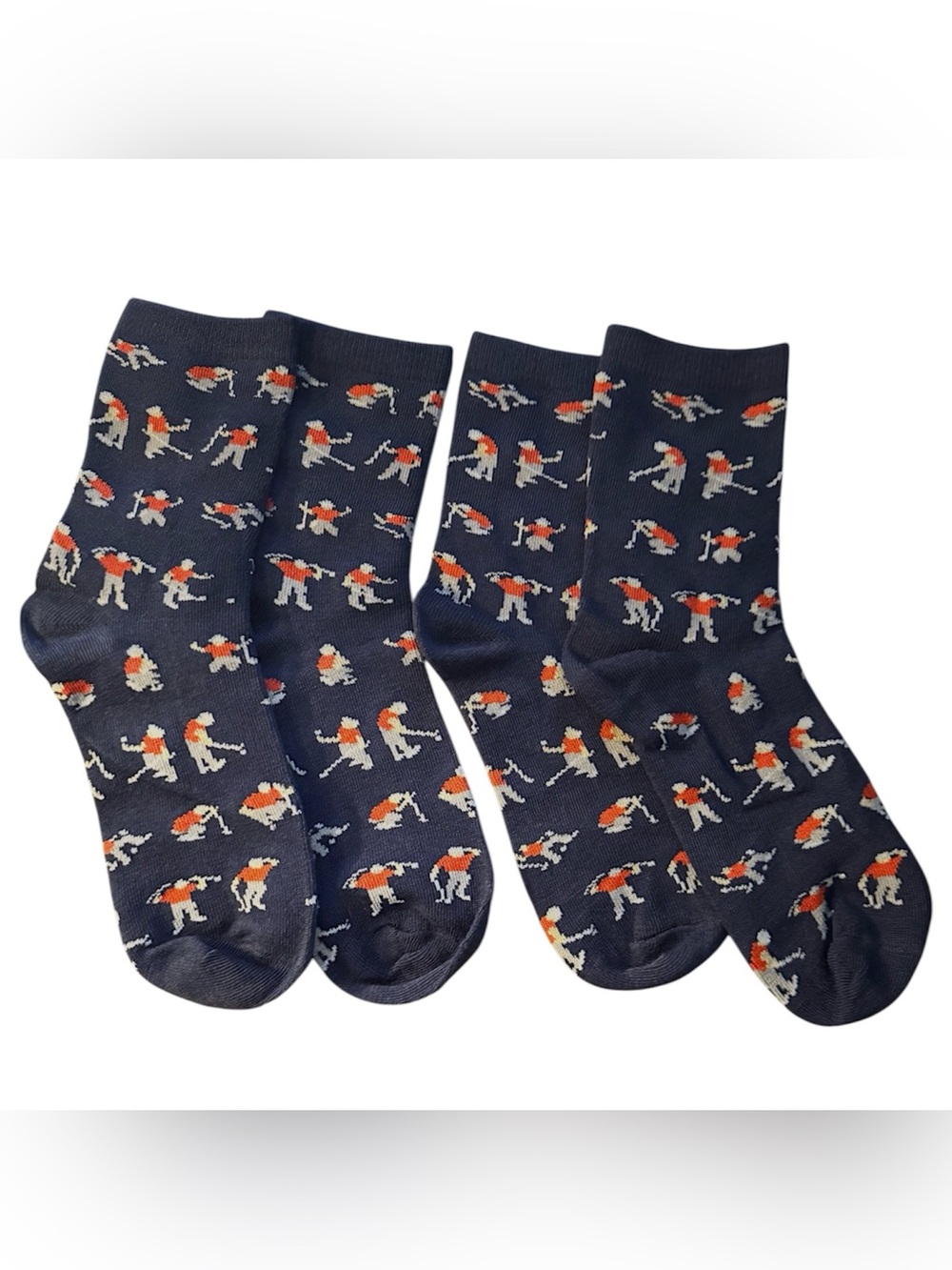 Frustrated Golfer 2 Pairs Men’s Navy Funny Golf Crew Socks Sz 10-13 NEW